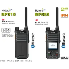 Hytera BD565 og BP515 (IP54, Bluetooth PTT, DMR, VHF/UHF)