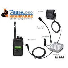 Zodiac D400 Handsfree PTT Kit for Kranførere (D400, D80)