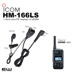 Icom HM-166LS Earbud 1-wire headset til U20SR