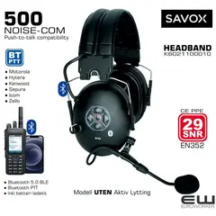 Savox Noise-Com 500 Bluetooth PTT Industri headset (SNR29) - K6021100010 HELMET - K6021100010 Headband