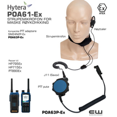 Hytera POA61-Ex Atex Strupemik Headset til Røykdykk