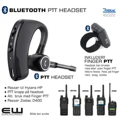 Zodiac Bluetooth PTT Headset inkl Finger PTT (HP6. HP7, D400)