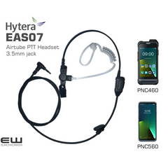 Hytera EAS07 Acoustic Airtube inline Mic/PTT Headset (PNC560, PNC460)