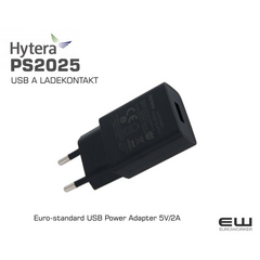 Euro-standard USB Power Adapter 5V/2A   - Hytera PS2025 Strøm adapter (EU)