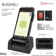 01-00540001-014-000 IS540.2 - Smartphone
IS540.1 - Smartphone
BPIS540.1A - Spare battery
BPIS540.2A - Spare battery