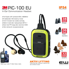 3M Peltor PIC-100 In-Ear Communication Headset (UHF, BT, IP54)