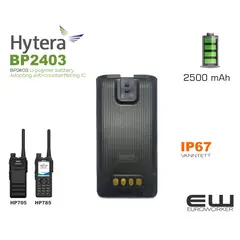Hytera batteri til HP7-serien Li Poly 2500 mAh (BP2403).