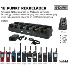 Endura EC12M 12.Punkt Rekkelader for Motorola (DP2000, DP4000, MTP8000, R7)