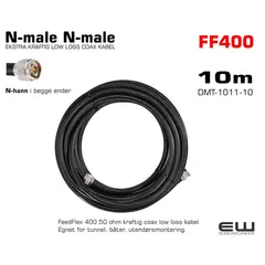 10m
    LOW LOSS COAX KABEL
    N-male N-male kontakt i begge ender
    50 ohm kraftig coax low loss kabel
    Egnet for tunnel, båter, utendørsmontering.