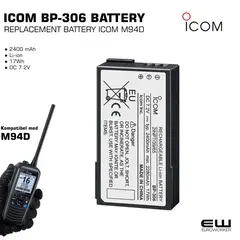 ICOM BP-306 BATTERY FOR ICOM M94D (2400 mAh)