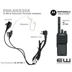 Motorola PMLN6530A 2-Wire Acoustic Airtube headset (R2, DP1400)