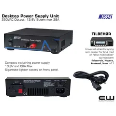 Nissei NS-1228 Desktop Powersupply, Switching Power Supply 13,8V/28A