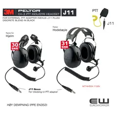 3M Peltor CH-3 Black - for Ekstern PTT Industriheadset (J11)