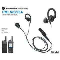 Motorola PMLN8295A 2- Wire Earhook inLine Mic/PTT headset (R7, ION,