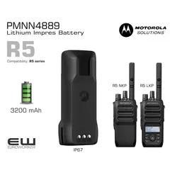Motorola PMNN4889 Lithium Impres Batteri til R5-serie (3200mAh, IP67)