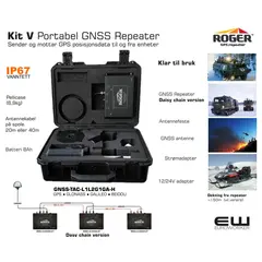 Kit V - Roger Portabel GNSS Repeater (GNSS-TAC-L1L2G1GA-H, Daisy Chain version)