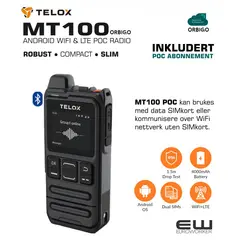 Telox MT-100 POC RADIO med orbigo POC abonnement