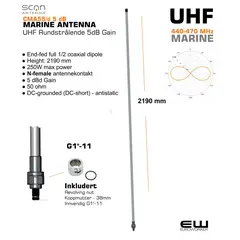 Scan Antenna CMA55/d 5dB - UHF Rundstrålende 5dB Gain