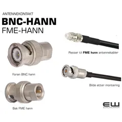 Antennekontakt BNC-hann FME-hann - 40901