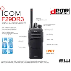 Icom F29DR3 dPMR Håndholdt Radio (Digital, 446MHz)