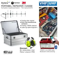 Komplett Portabel Hytera HR655 DMR Basestasjon (Signalforsterker, UHF, VHF)