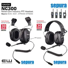 Savox Noise-COM 300 Industriheadset med PTT for Sepura