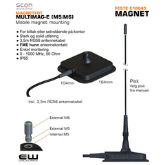 Scan Antenna MAGNET Fot med 3.65 kabel RG58 med FME hunn
