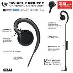 Universal Svivel Earpiece (3,5mm)