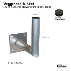 8120-350x50 

Antenne Veggfeste Vinkel - Aluminium rør galvanisert diam. 5cm