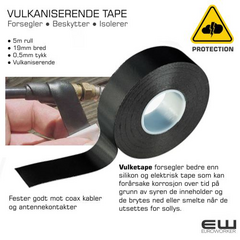 Vulkaniserende Tape for Coax & Antennekoblinger
