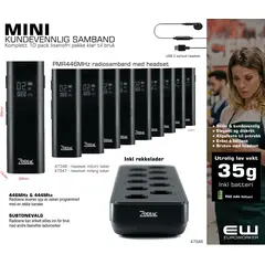 Zodiac Mini 446 10 Pack Bundle  – Liten & Lett Lisensfri radio for butikk og retail (446 & 444MHz)