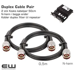 Duplexfilter Coax kabelpar med N-hann kontakt (0,5m)
