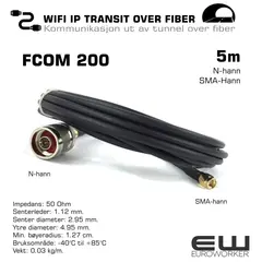 Antennekabel FCOM 200, 5m

Fem meter antennekabel/forlengelseskabel med SMA-han kontakt på den ene siden og N-han på den andre. Antennekabelen er av typen FCOM 200 som følger spesifikasjonene til LMR 200. Det er en anvendelig og god kabel med relativt lite signaltap.


Kabelspesifikasjoner:
Impedans: 50 Ohm
Senterleder: 1.12 mm.
Senter diameter: 2.95 mm.
Ytre diameter: 4.95 mm.
Min. bøyeradius: 1.27 cm.
Bruksområde: -40°C til +85°C
Vekt: 0.03 kg/m.

Demping/signaltap i kabel:
900 MHz - 0,326 dB/m (totalt 1,63 dB)
1800 MHz - 0,466 dB/m (totalt 2,33 dB)
2100 MHz - 0,5 dB/m (totalt 2,50 dB)
2500 MHz - 0,554 dB/m (totalt 2,77 dB)
5800 MHz - 0,865 dB/m (totalt 4,33 dB)

For øvrige spesifikasjoner, se produktark.