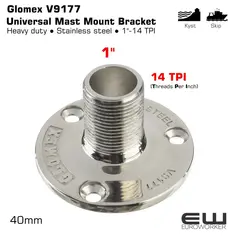 Glomex V9177 Universal Mast Mount Bracket (1"-14TPI)