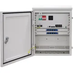 Prefabrikert IP66 Outdoor Cabinet med Mediaconverter og Industriell Ethernet PoE Switch
