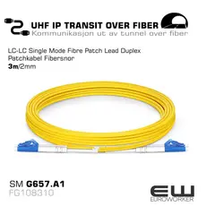 LC-LC Single Mode Fibre Patch Lead Duplex 3m