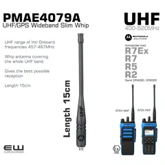 Motorola PMAE4079A UHF Whip Antenna (MX, 400-520MHz, R2, R5, R7, Atex)