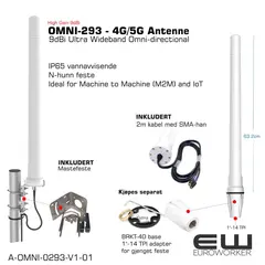 Poynting OMNI-293 Ultra Wideband Omni-directional (SiSo , 4G, 5G, 9dBi)A-OMNI-0293-V1-01-euroworker