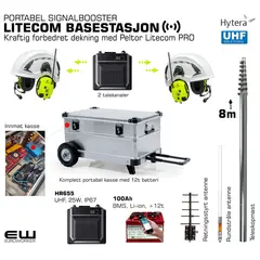 PORTABEL LITECOM PRO SINGALFORSTERKER MED BATTERIDRIFT (12-24t)