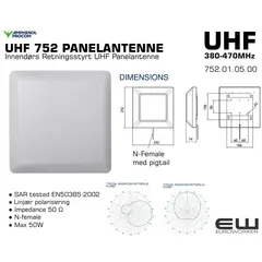 Procom 4dBi UHF 752 Outdoor PANELANTENNE (IP56)