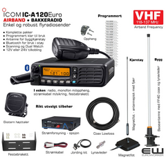 airband - FLYRADIO - bakkeradio - Icom IC-A120E - VHF AIRBAND komplett løsning euroworker