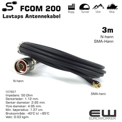 Antennekabel FCOM 200 (3m, N-han/SMA-han)