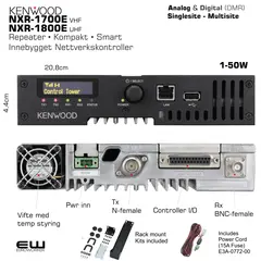 Kenwood NXR-1700E (VHF) og NXR-1800E Kompakt Repeater (Analog, DMR)
