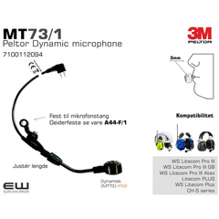 3M Peltor MT73/1 - Dynamisk Mikrofon (IP68) 7100112094