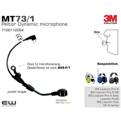 3M Peltor MT73/1 - Dynamisk Mikrofon (IP68) 7100112094