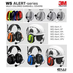 3M Peltor WS Alert Multicolored Earshell Covers