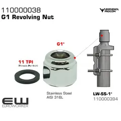 Procom 110000038 - G1 Revolving Nut
Procom CXL 1" revolving nut, small