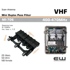 MI-7062-L L: 400 - 440 MHz, 10 MHz Not tuned
MI-7062-H H: 440 - 475 MHz, 10 MHz Not tuned