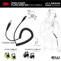 3M Peltor FLX2-200-02 Nato konfigurert J11 Nexus for PTT adapter (J11)
