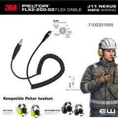3M Peltor FLX2-200-02 Nato konfigurert J11 Nexus for PTT adapter (J11)
